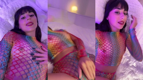 LunaRexx Fishnet Tease - Nipples & Pussy Peek